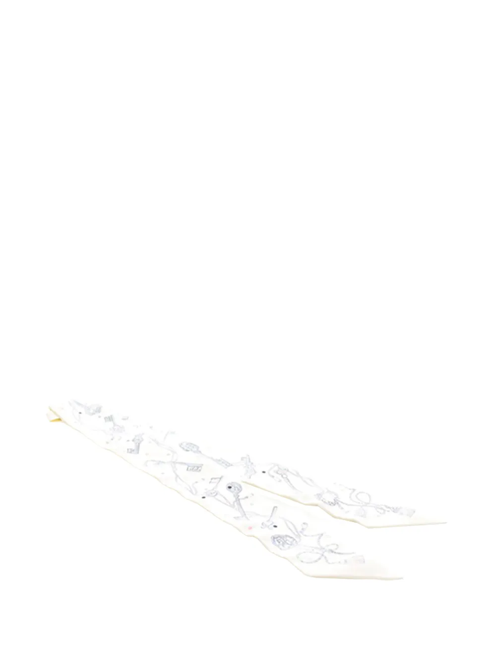 Hermès Pre-Owned 2010-2026 Les Cles a Pois Silk Twilly Scarf scarves - Weiß