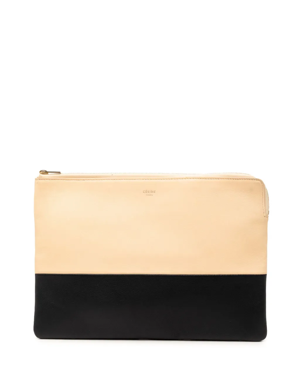 Celine Pre-Owned 2014 Bicolor Leather Solo clutch bag - Toni neutri