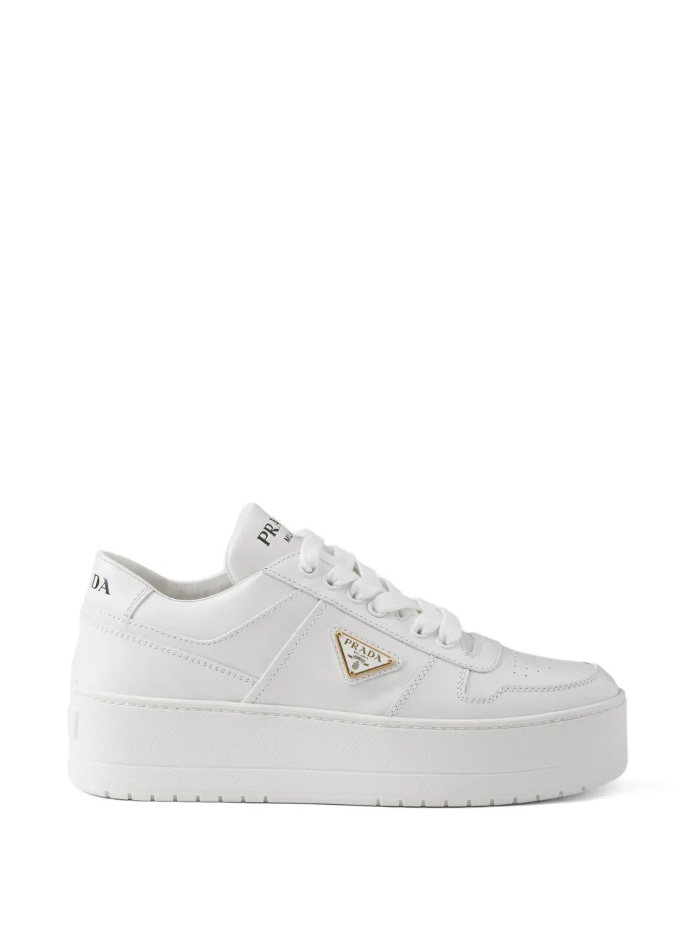Prada Downtown Bold leather sneakers - White