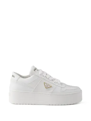 Prada Downtown Bold Leather Sneakers | White | FARFETCH