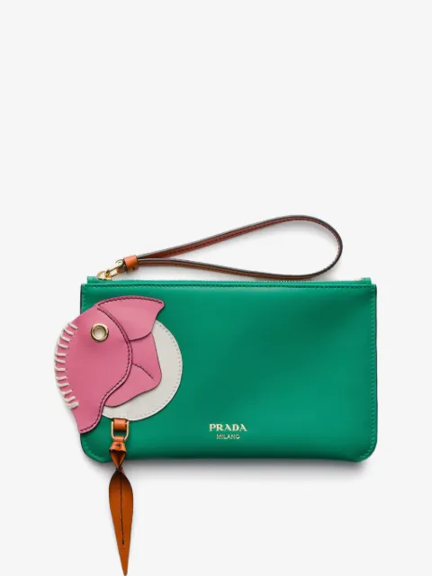 Prada leather zipper pouch