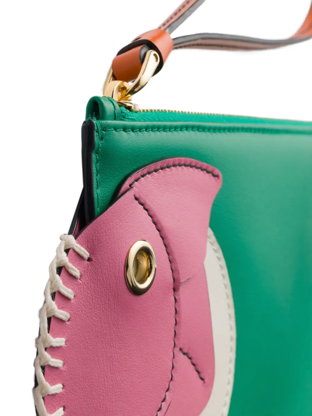 Prada レザークラッチバッグ | グリーン | FARFETCH JP