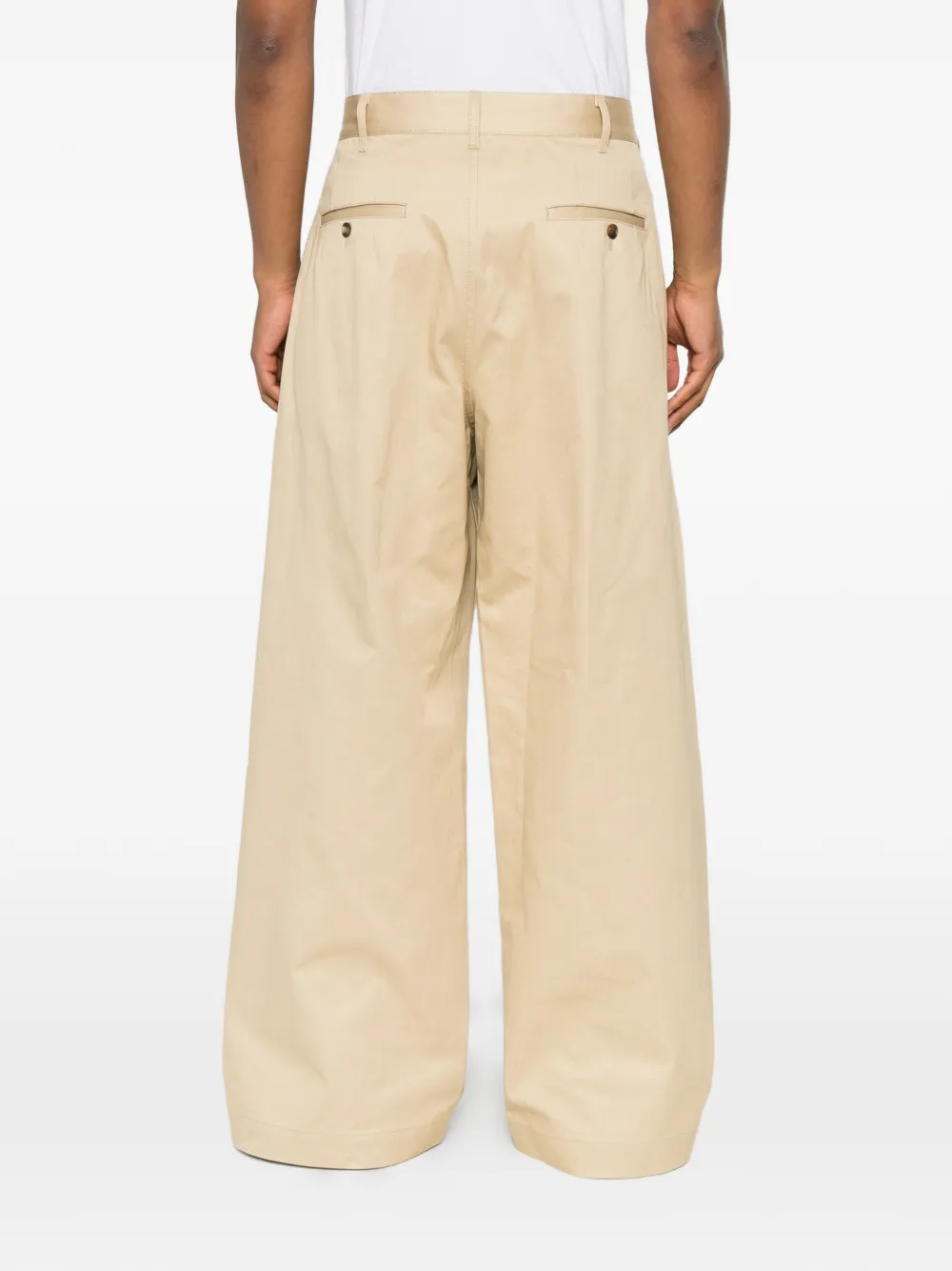 Comme des Garçons Homme Plooibroek met wijde pijpen Beige