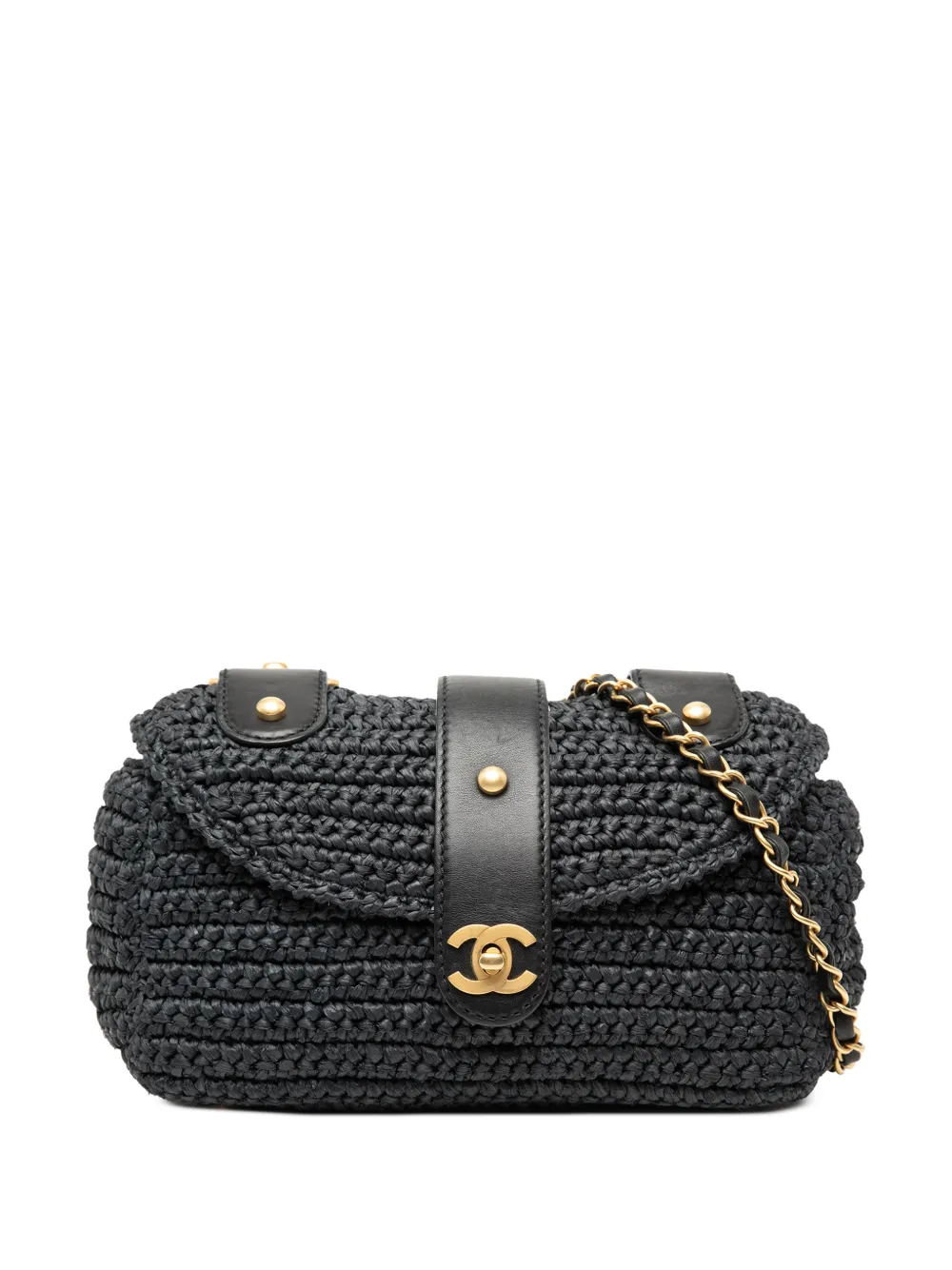 CHANEL Pre-Owned 2005-2006 CC Raffia crossbody bag - Nero