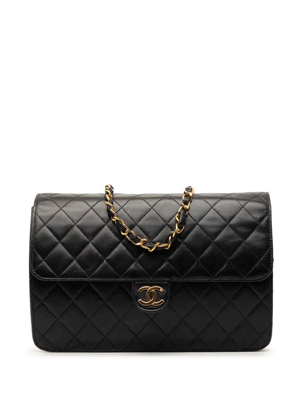 CHANEL Pre-Owned 1997-1999 Medium CC Quilted Lambskin Single Flap shoulder bag - Black