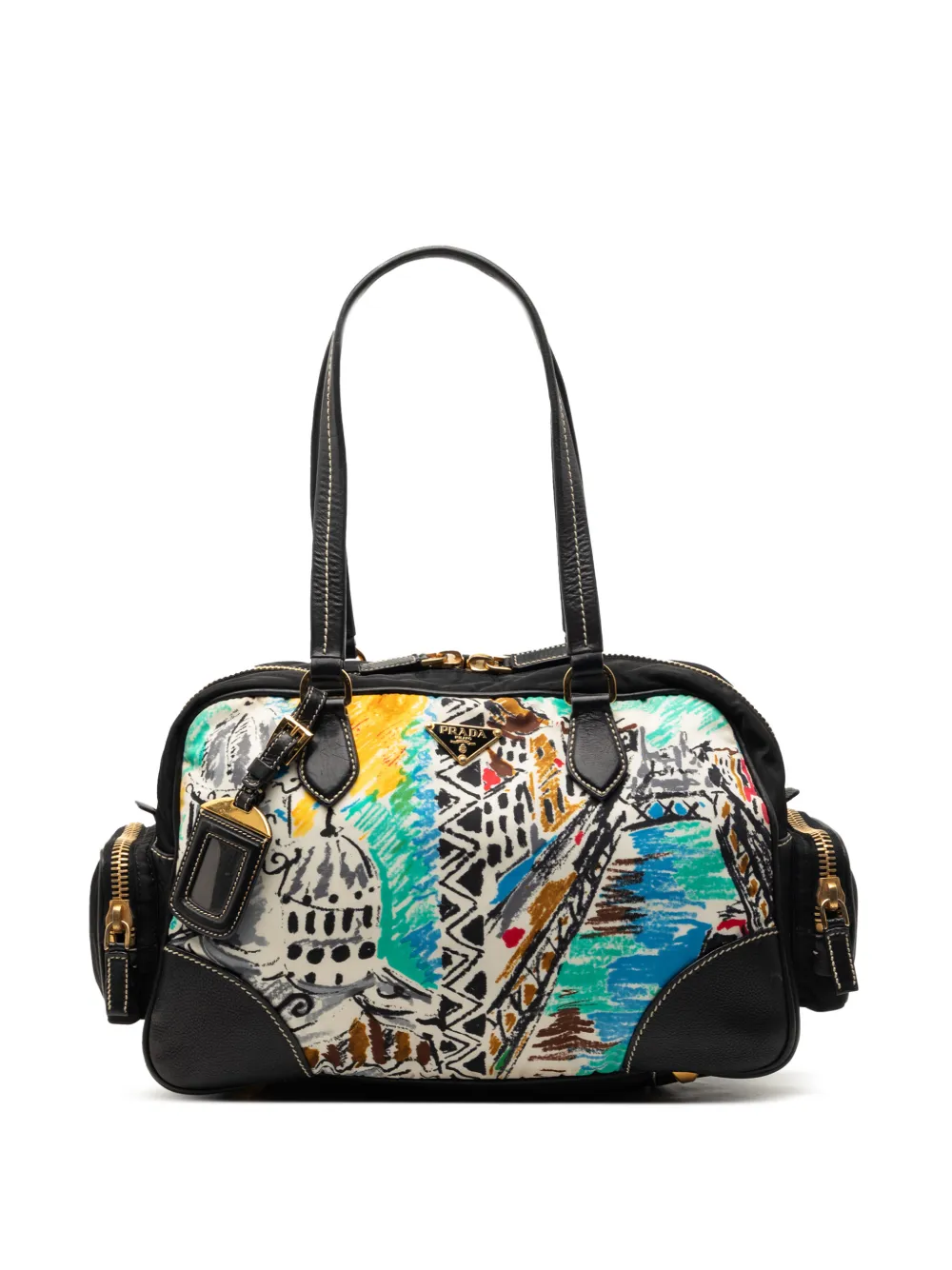 Prada Pre-Owned 2013-2026 Printed Canvas Venezia shoulder bag - Nero