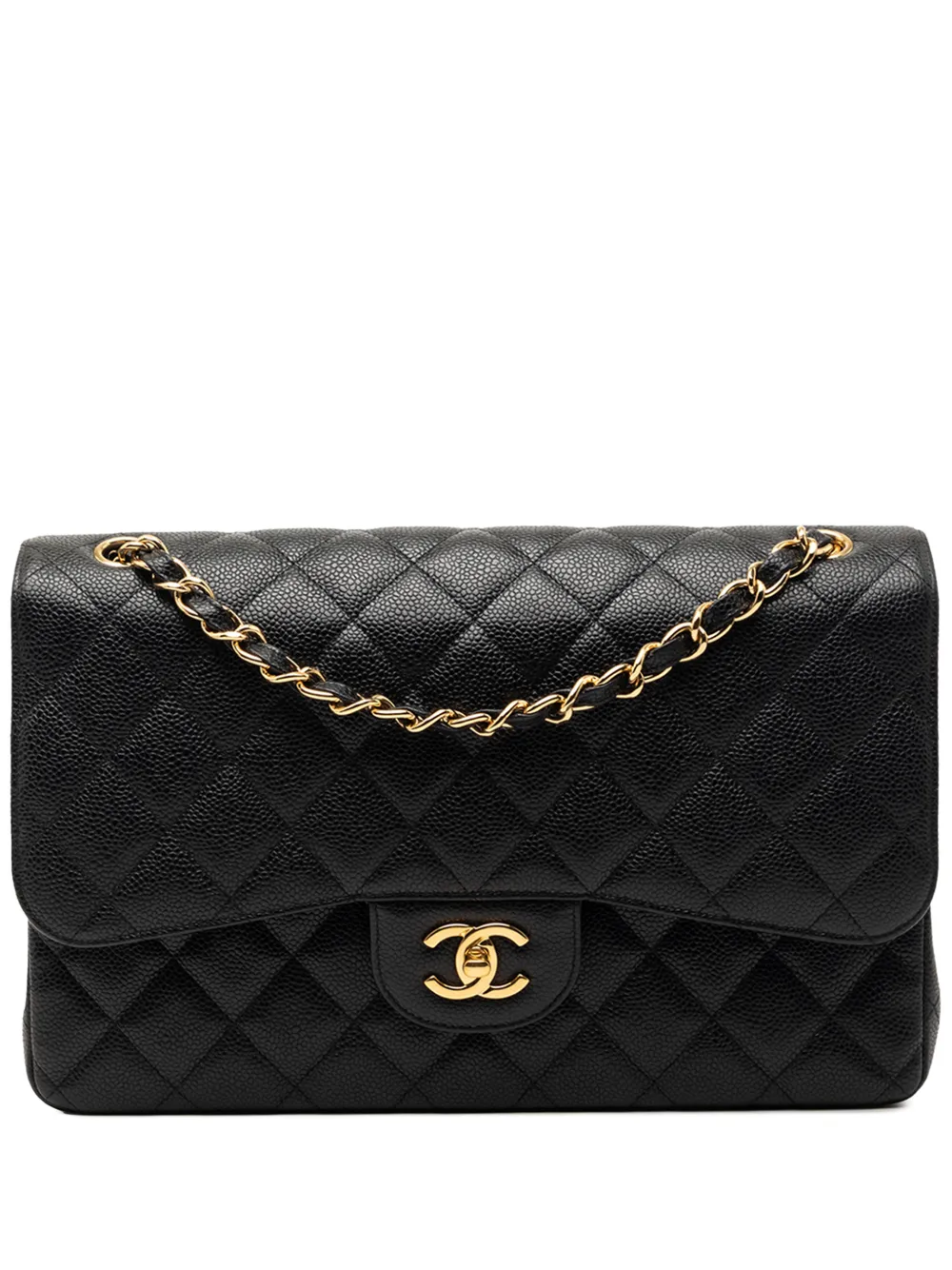 CHANEL Pre-Owned 2016-2017 Jumbo Classic Caviar Double Flap shoulder bag - Nero