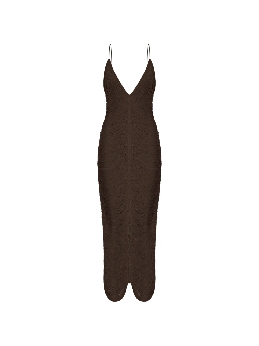 Bless Solé V-neck midi dress - Marrone