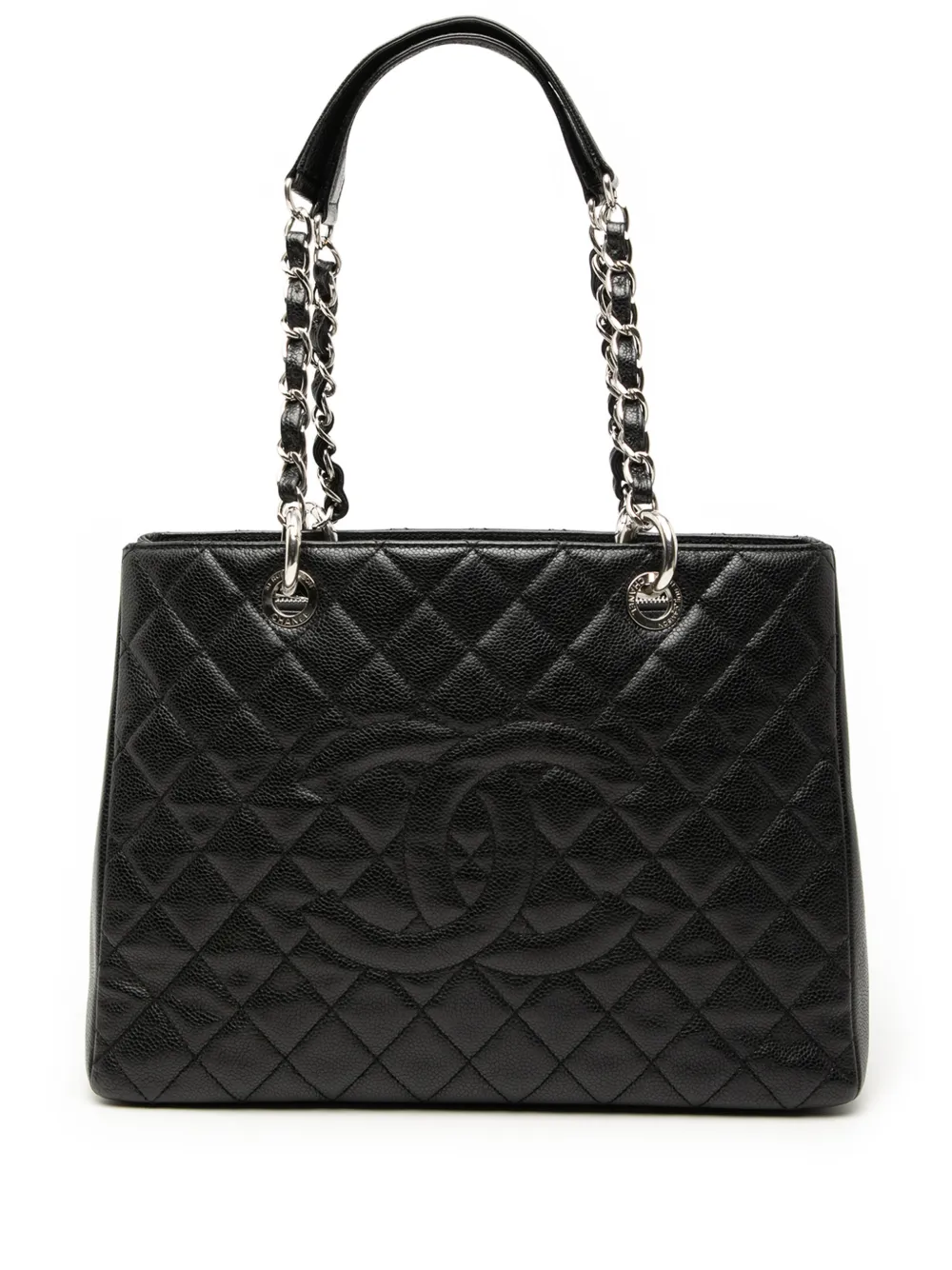 Pre-owned Chanel 2013-2014 Caviar Grand Shopping Tote Bag In Black