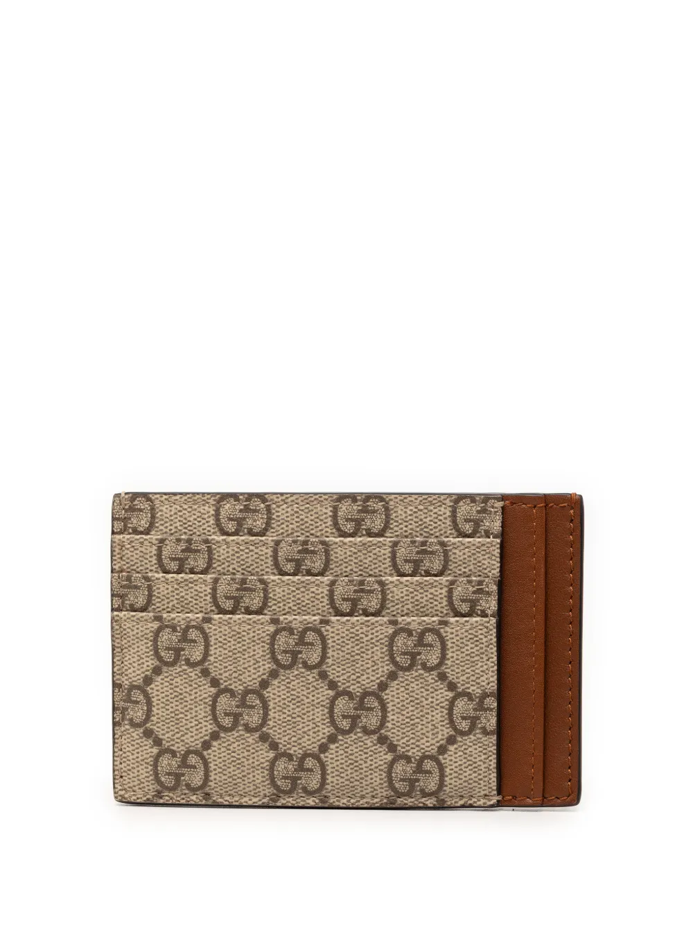 Gucci Pre-Owned 2016-2026 GG Supreme Emblem card holder - Toni neutri