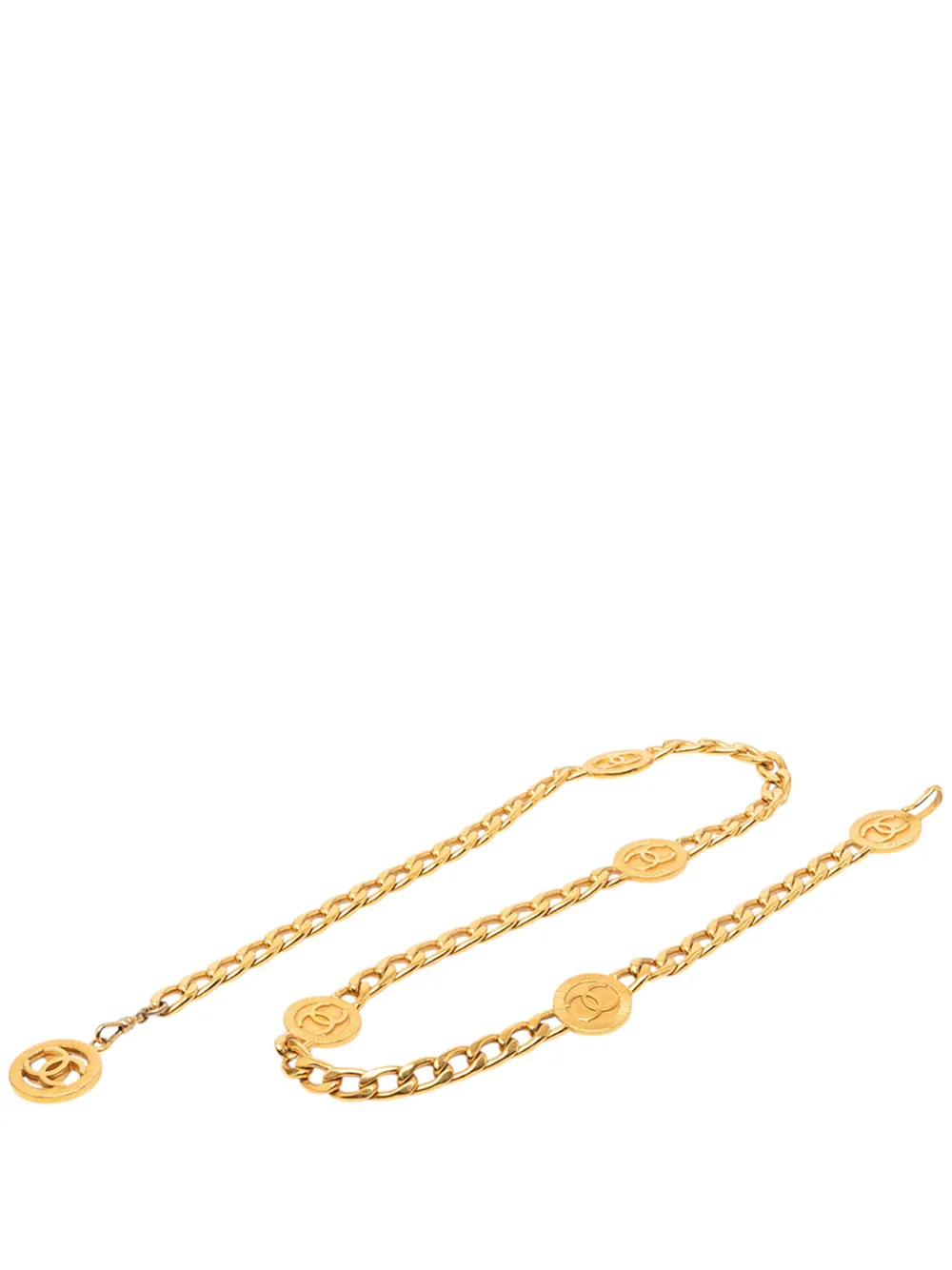 CHANEL Pre-Owned 1970-1980 CC Gold Plated Chain Link Station belt - Oro