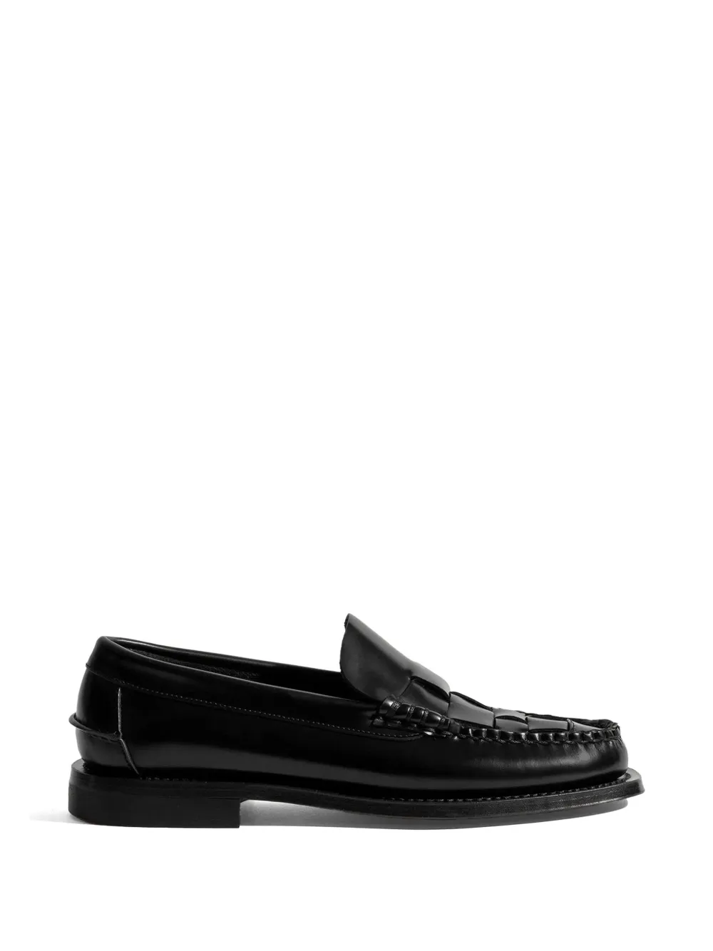 Hereu Nombela Woven Leather Loafers In Black