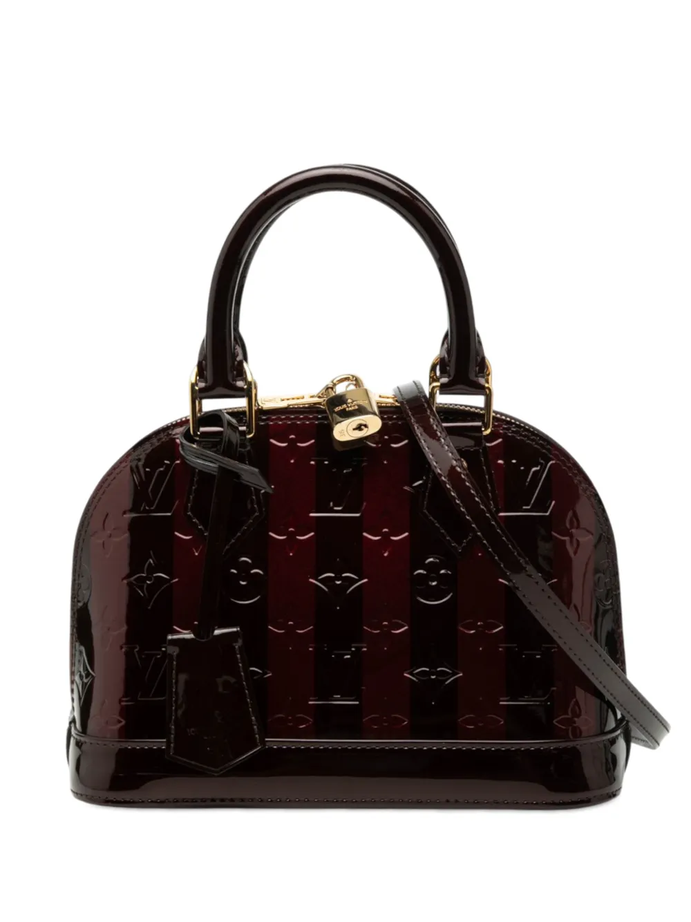 Louis Vuitton Pre-Owned 2011 Monogram Rayures Vernis Alma BB satchel - Viola