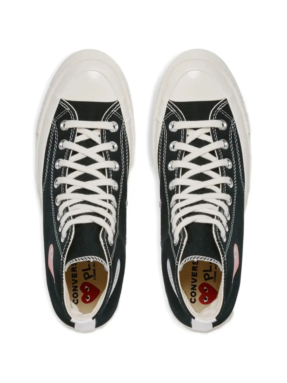 Comme Des Garçons Play High-top sneakers met hartpatroon Zwart