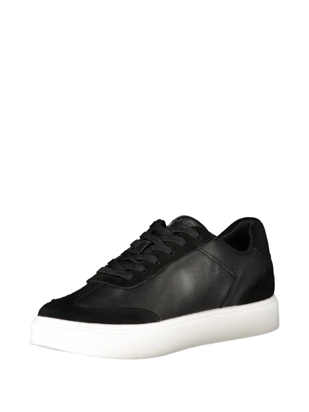 Calvin Klein logo-plaque leather sneakers Zwart