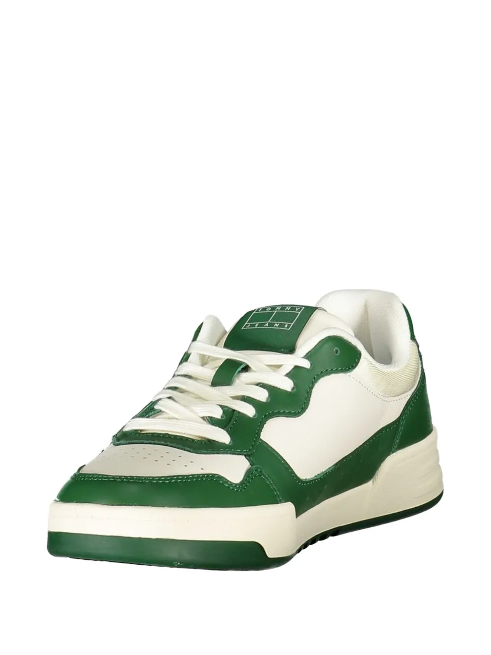 Tommy Hilfiger logo-patch panelled sneakers Groen