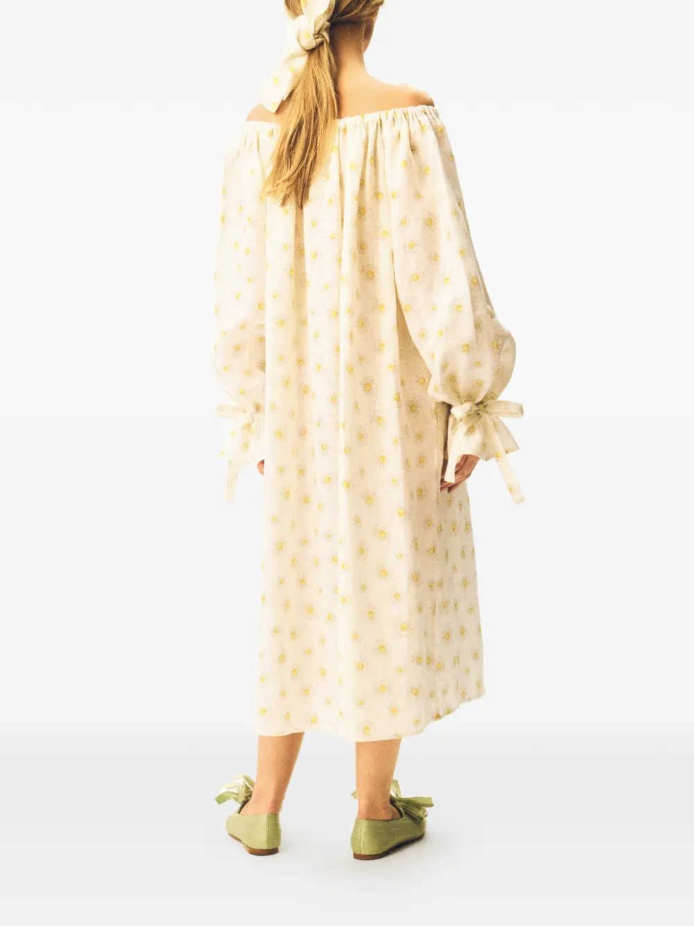  Sleeper Vestido Midi Cha-cha Con Volantes - Blanco 