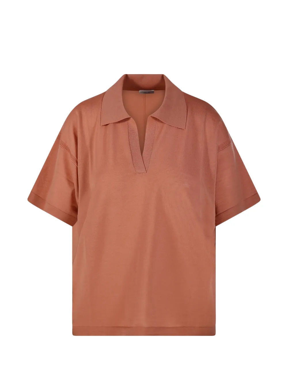 Roberto Collina fine-knit V-neck T-shirt - Arancione