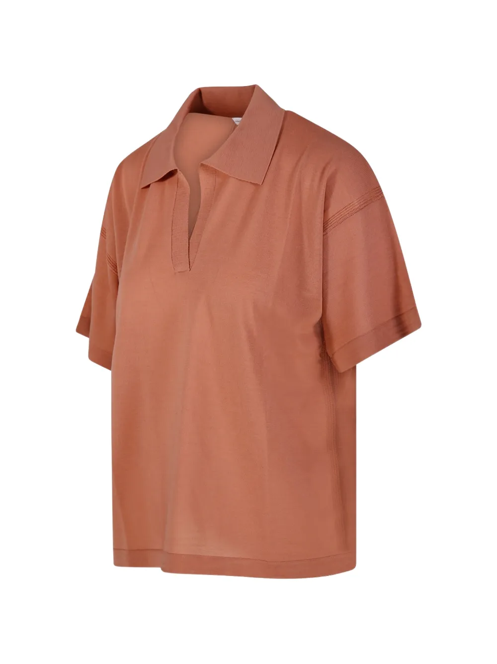 Roberto Collina fine-knit V-neck T-shirt Oranje