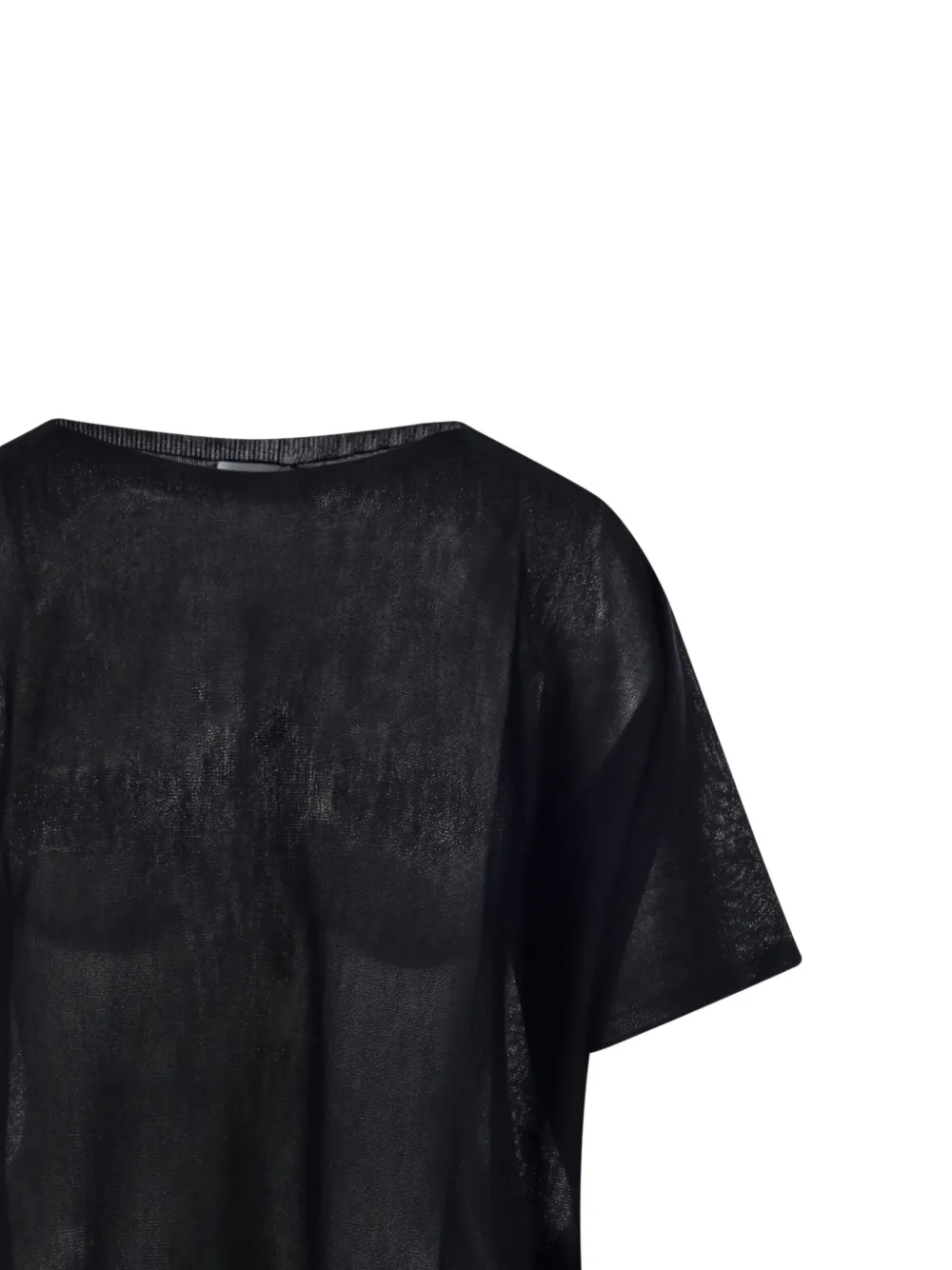 Roberto Collina Doorzichtig fijngebreid T-shirt Zwart