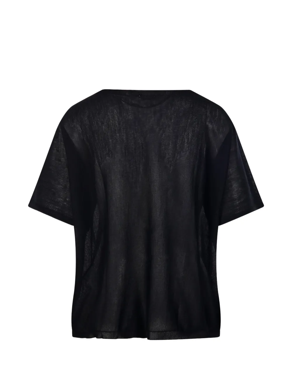 Roberto Collina Doorzichtig fijngebreid T-shirt Zwart