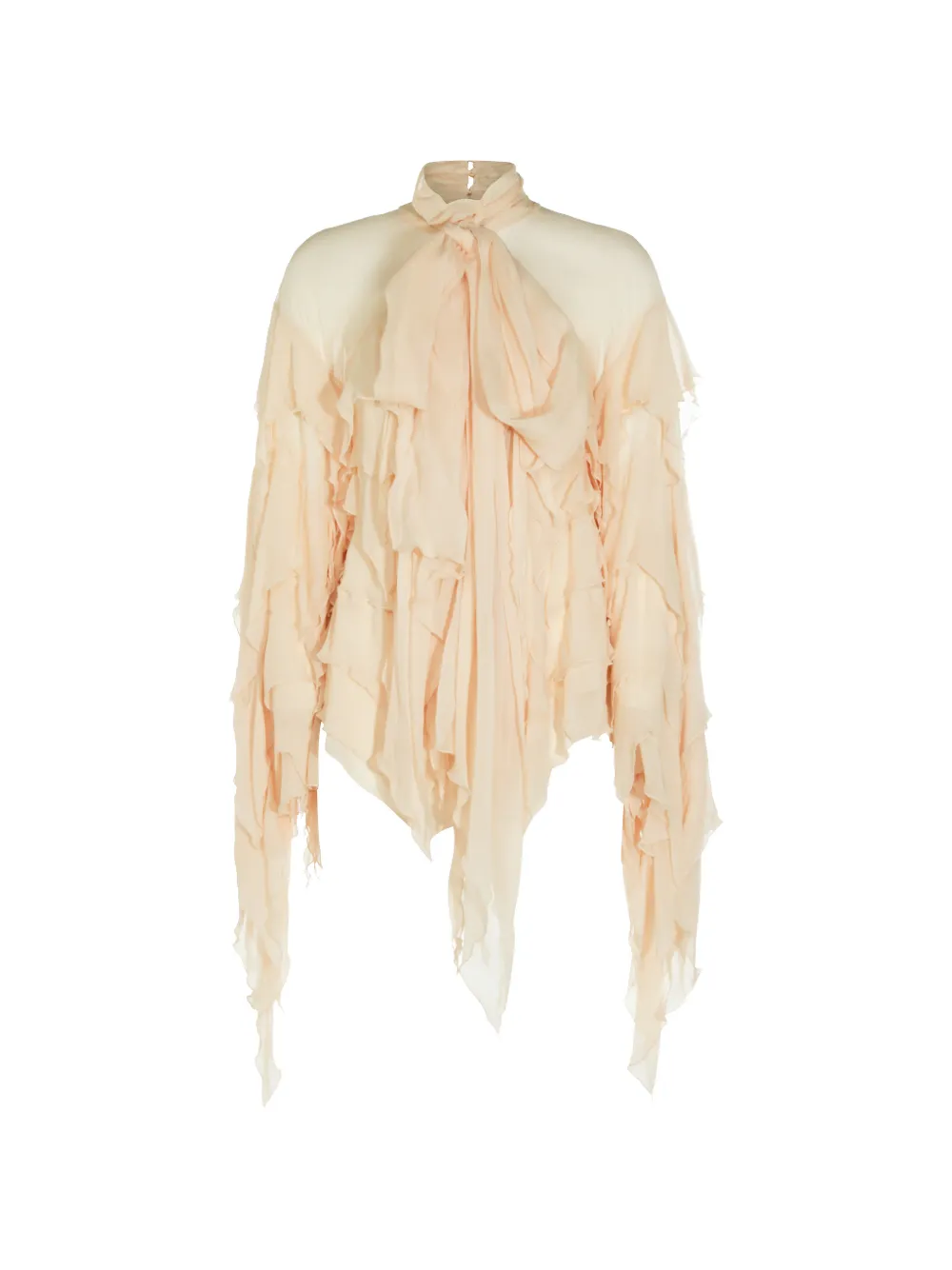 Blumarine ruffled asymmetric blouse - Nude