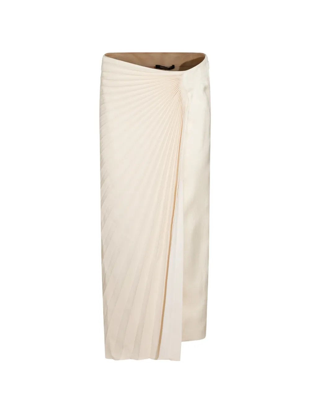 Roberto Cavalli sunburst-pleated wrap skirt - Toni neutri