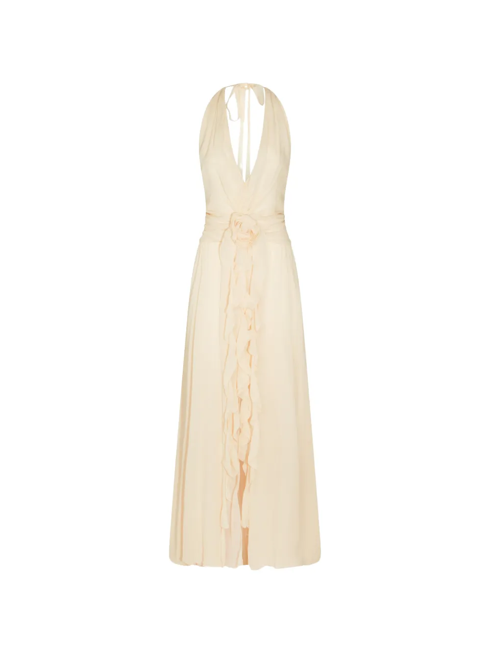 Blumarine floral-appliqué maxi dress - Nude