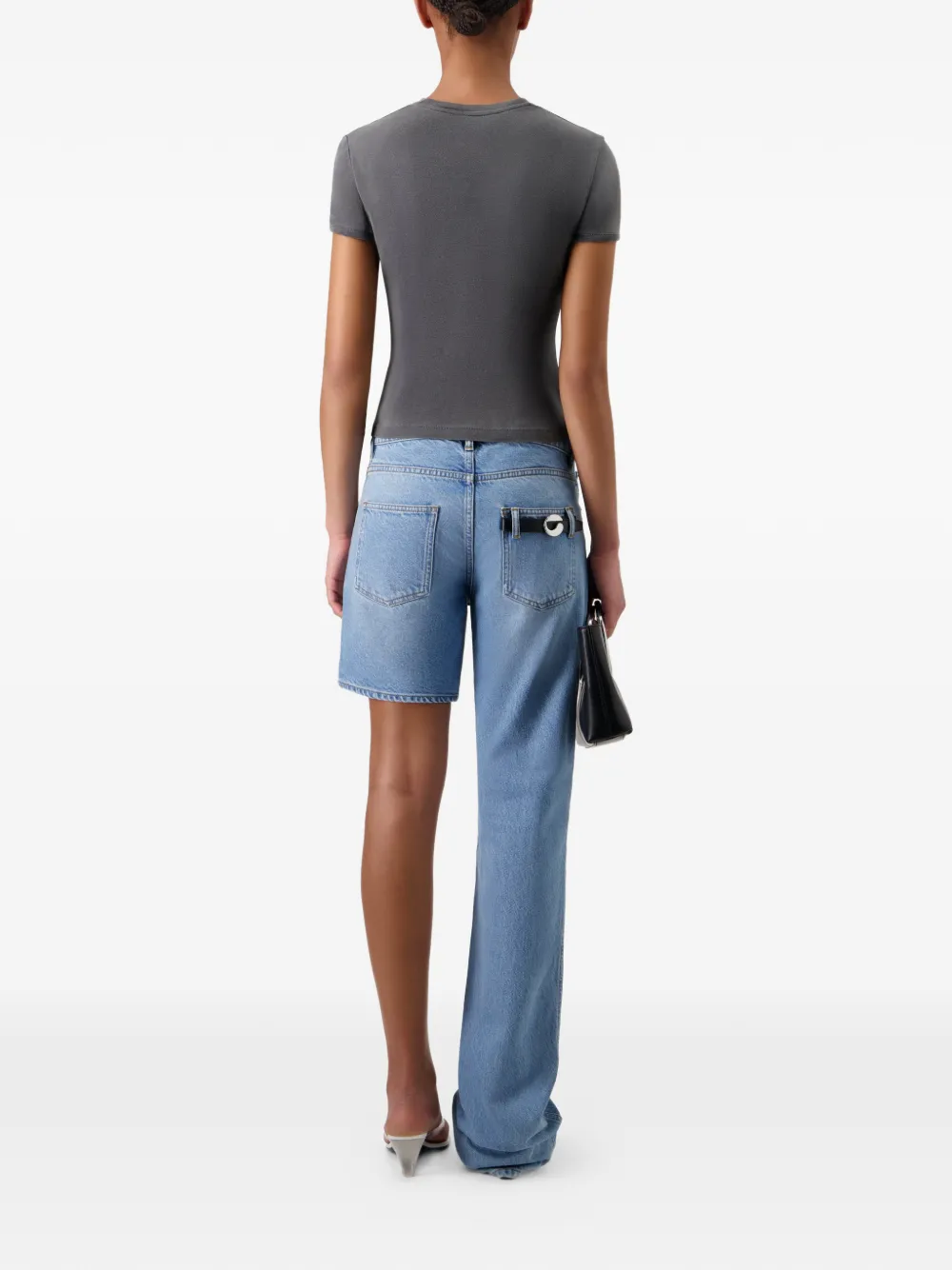 Coperni Cropped T-shirt met logoprint Grijs