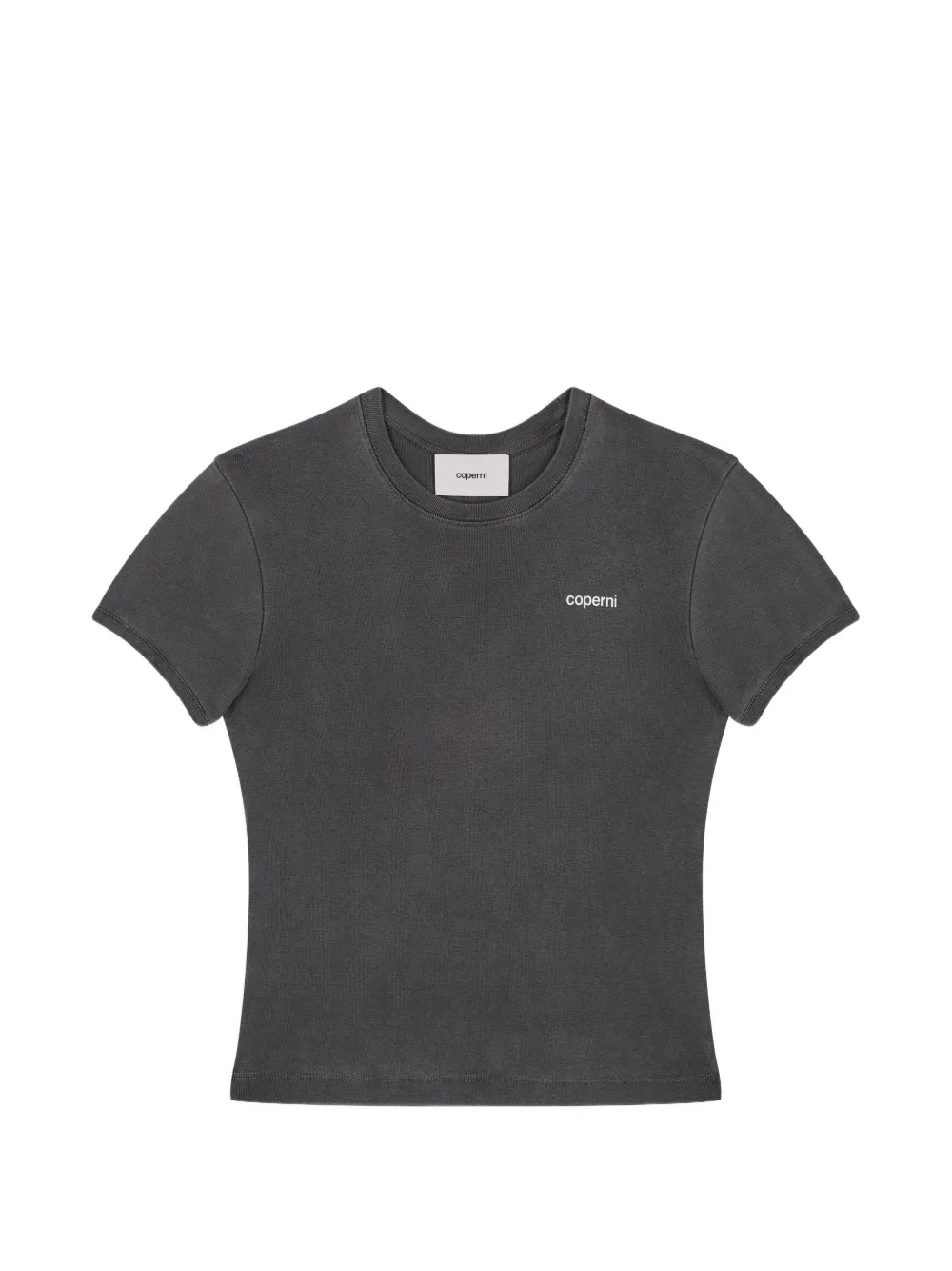 Coperni logo-print cropped T-shirt - Grigio