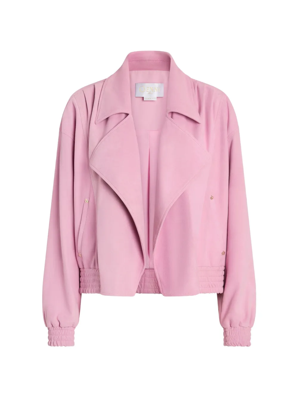 Genny shirred-trim notched-lapel jacket - Rosa