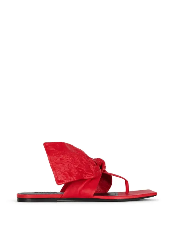 Givenchy Boudoir Thongs in Nappa Leather with Bow in Red