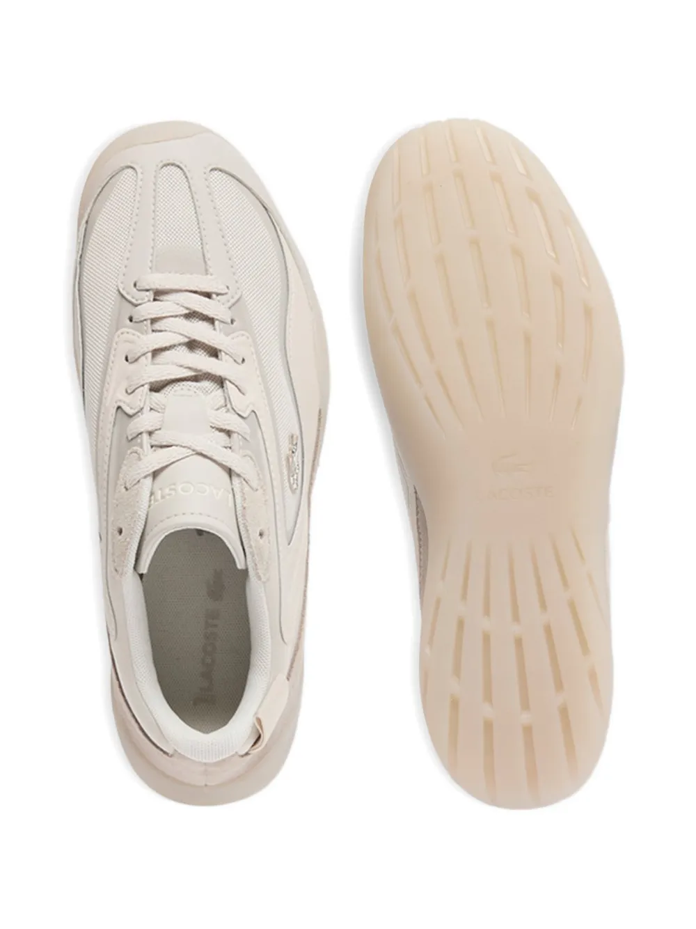 Lacoste panelled suede-trim low sneakers Beige