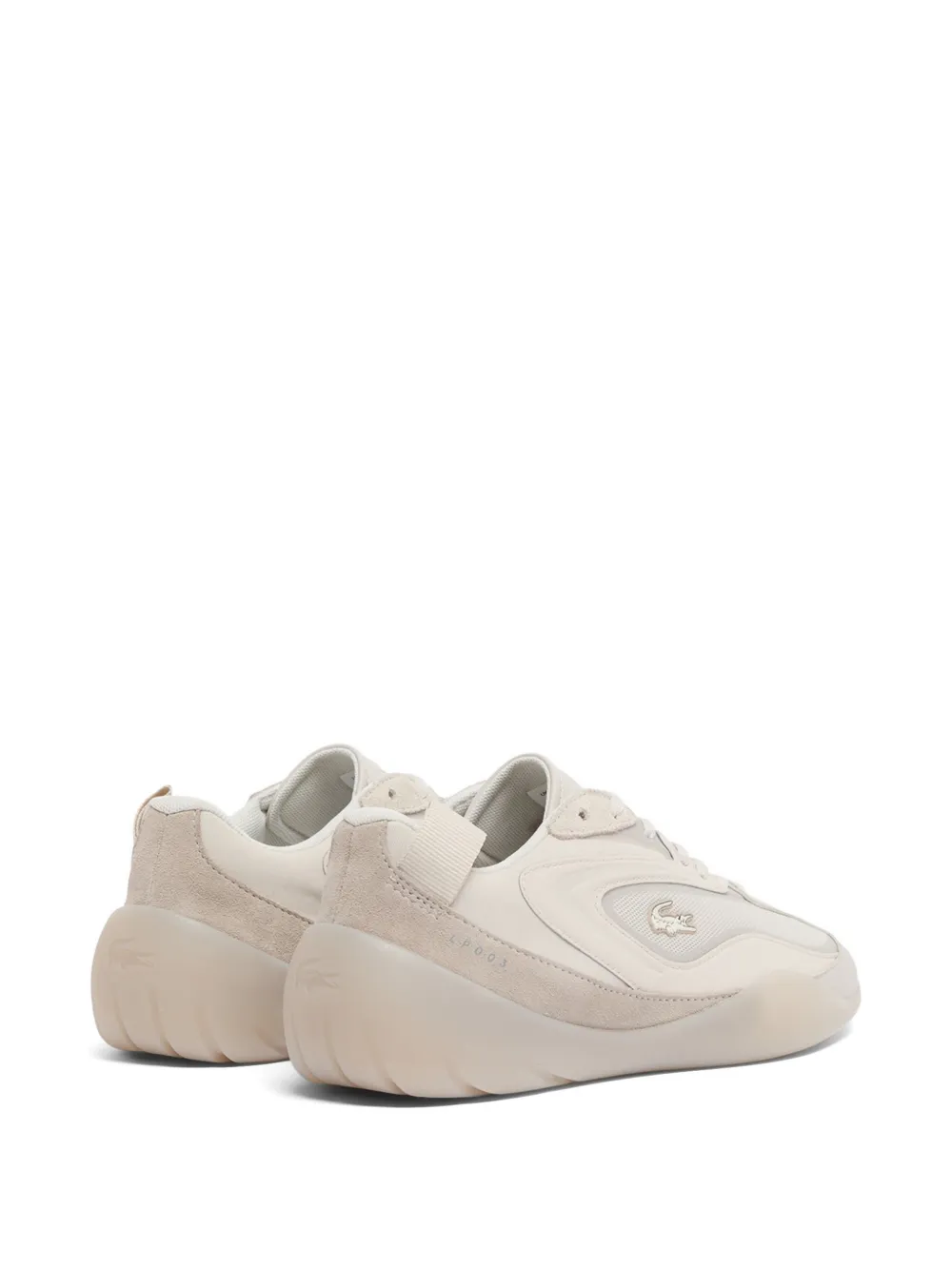 Lacoste panelled suede-trim low sneakers Beige