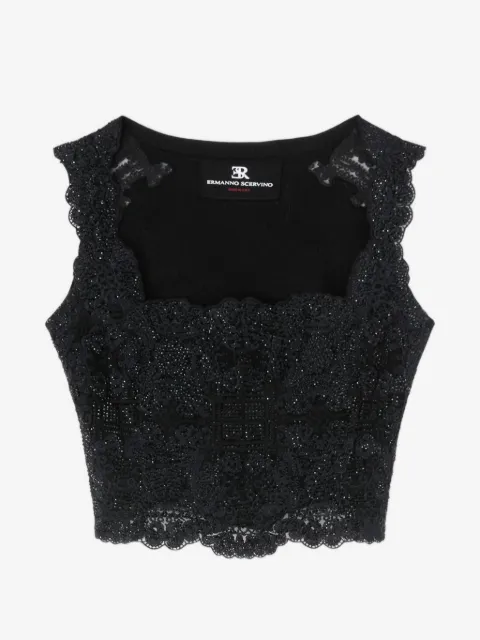 Ermanno Scervino sequin-embellished lace top