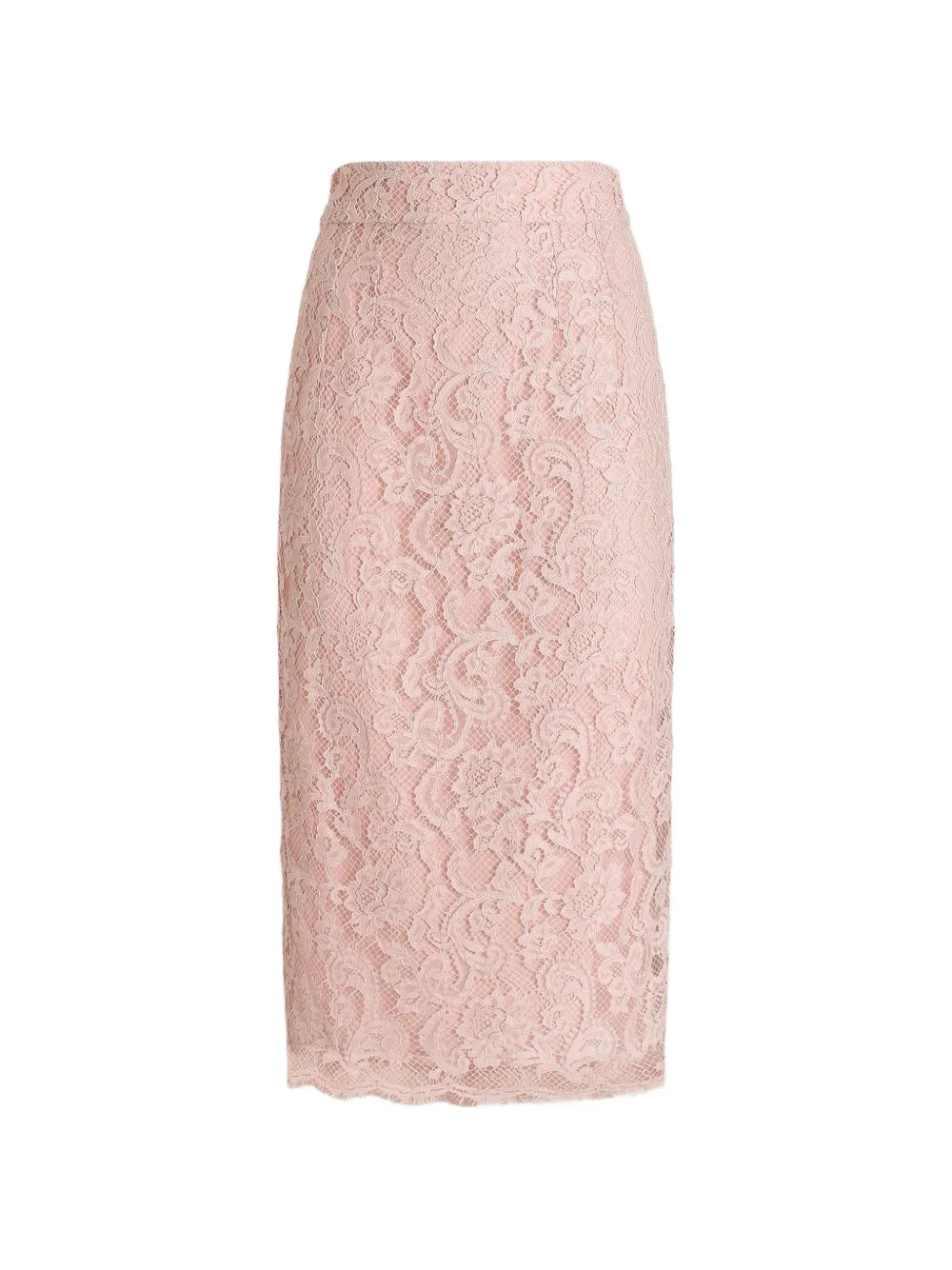 Dolce & Gabbana floral-lace midi skirt - Rosa