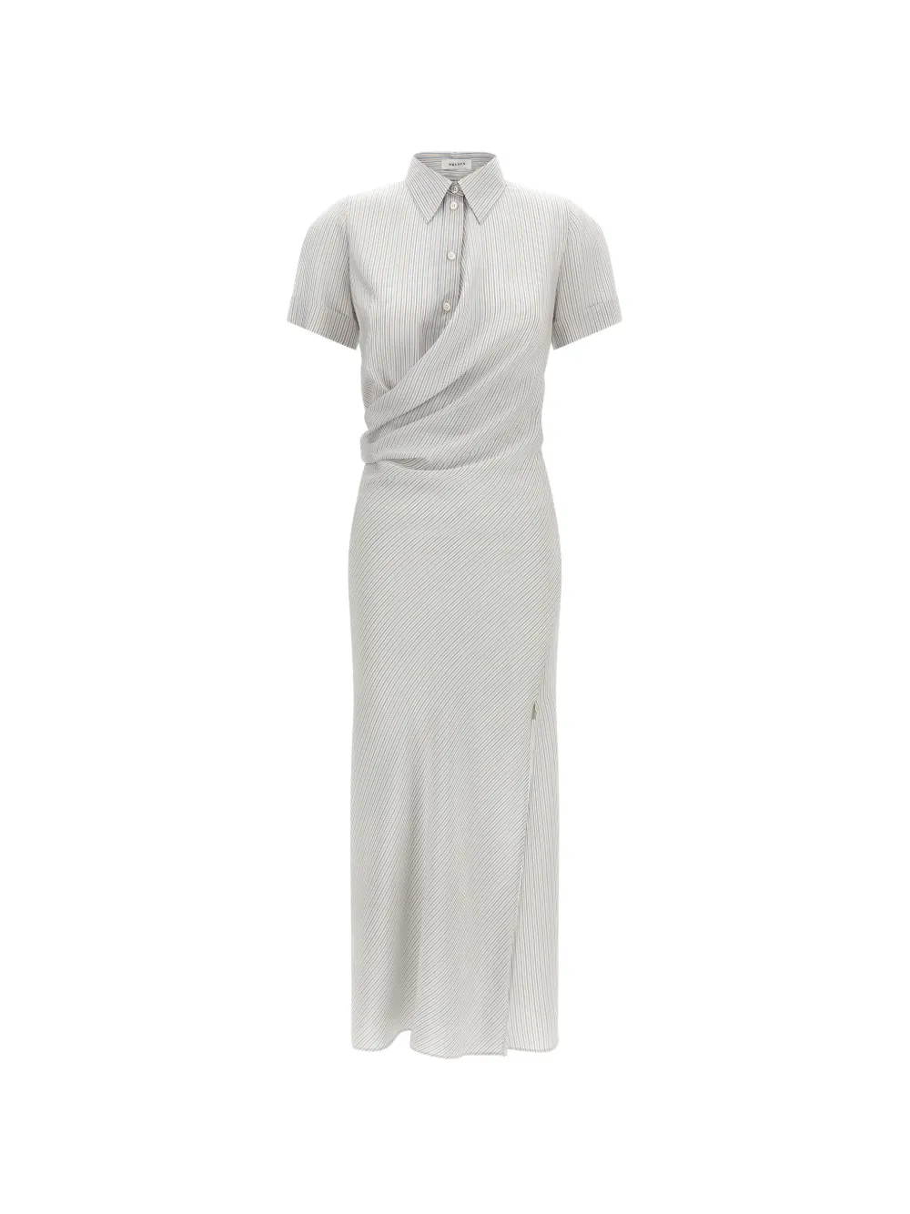 Alexander McQueen striped draped-design dress - Bianco