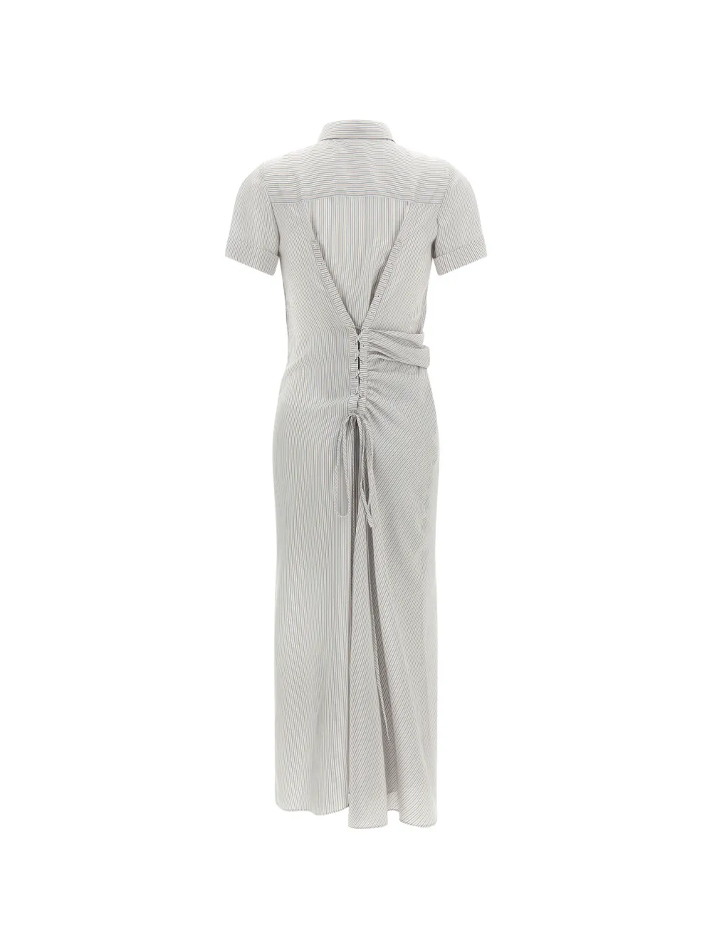 Alexander McQueen Chemisier gestreepte maxi-jurk in korsetstijl Wit
