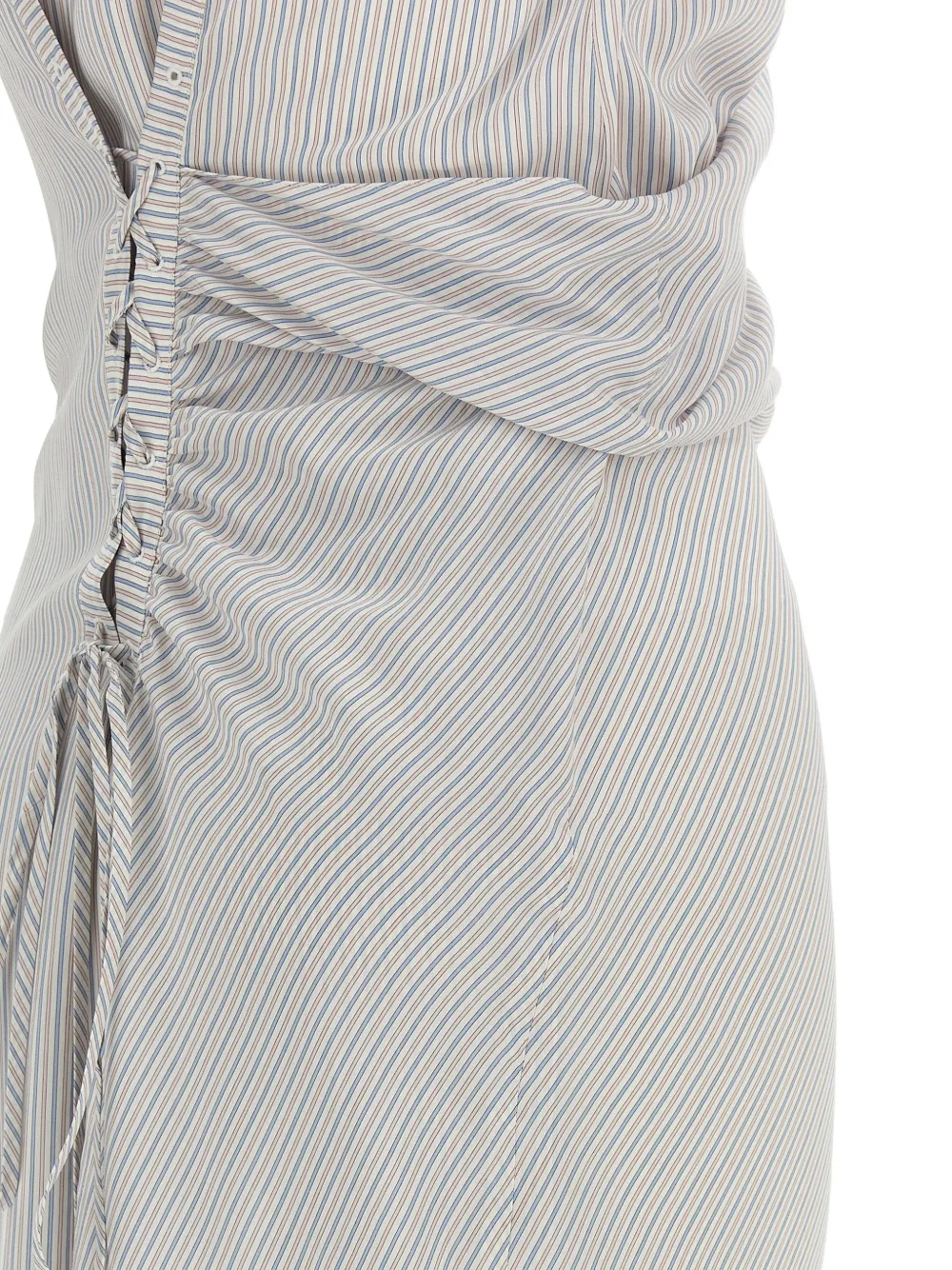 Alexander McQueen Chemisier gestreepte maxi-jurk in korsetstijl Wit