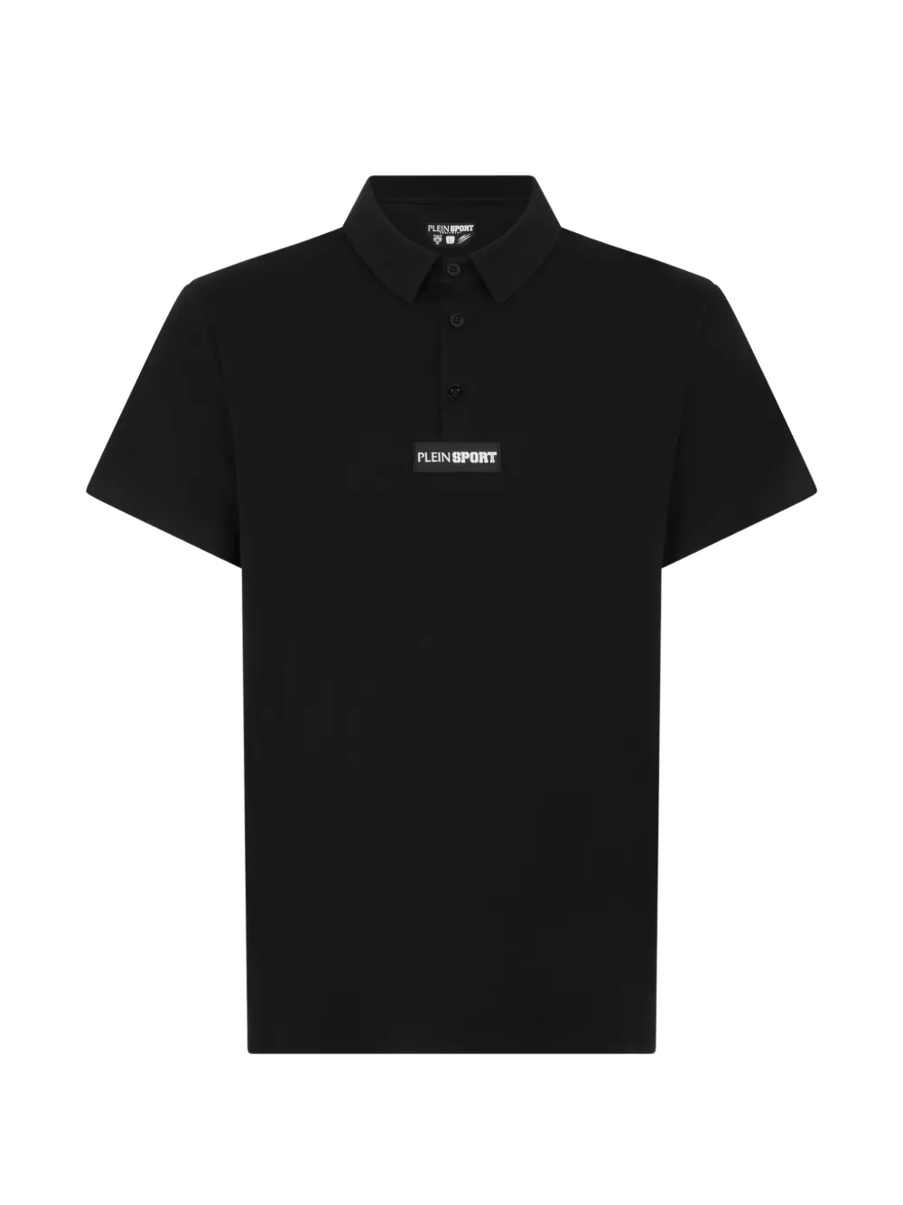 Plein Sport logo-patch buttoned polo shirt - Nero