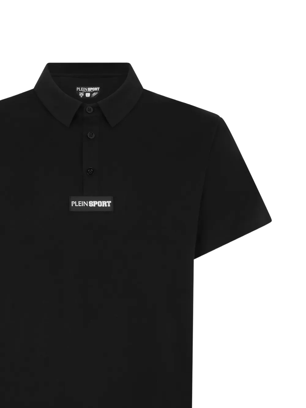 Plein Sport Poloshirt met logopatch en knopen Zwart