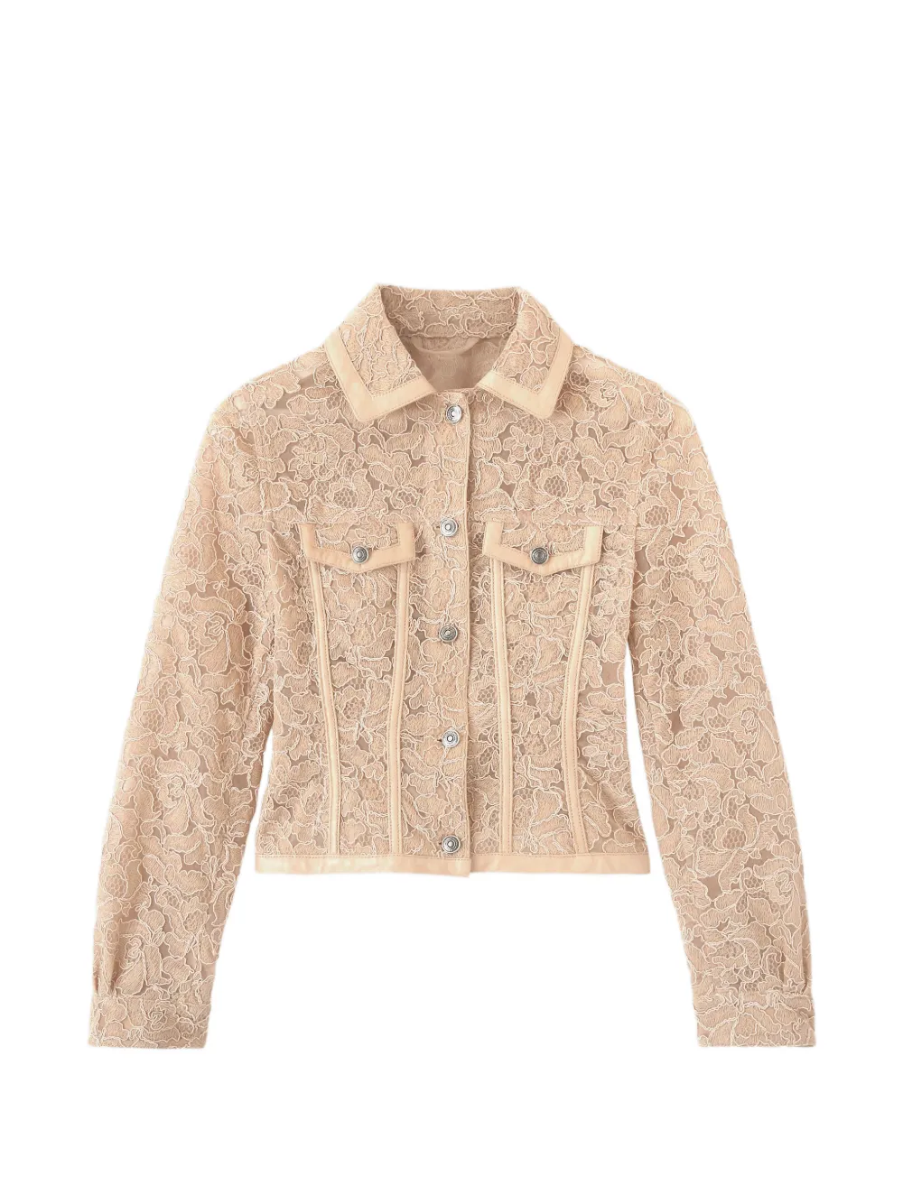 Ermanno Scervino floral-lace button-up structured jacket - Toni neutri