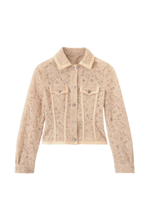 Ermanno Scervino floral-lace button-up structured jacket