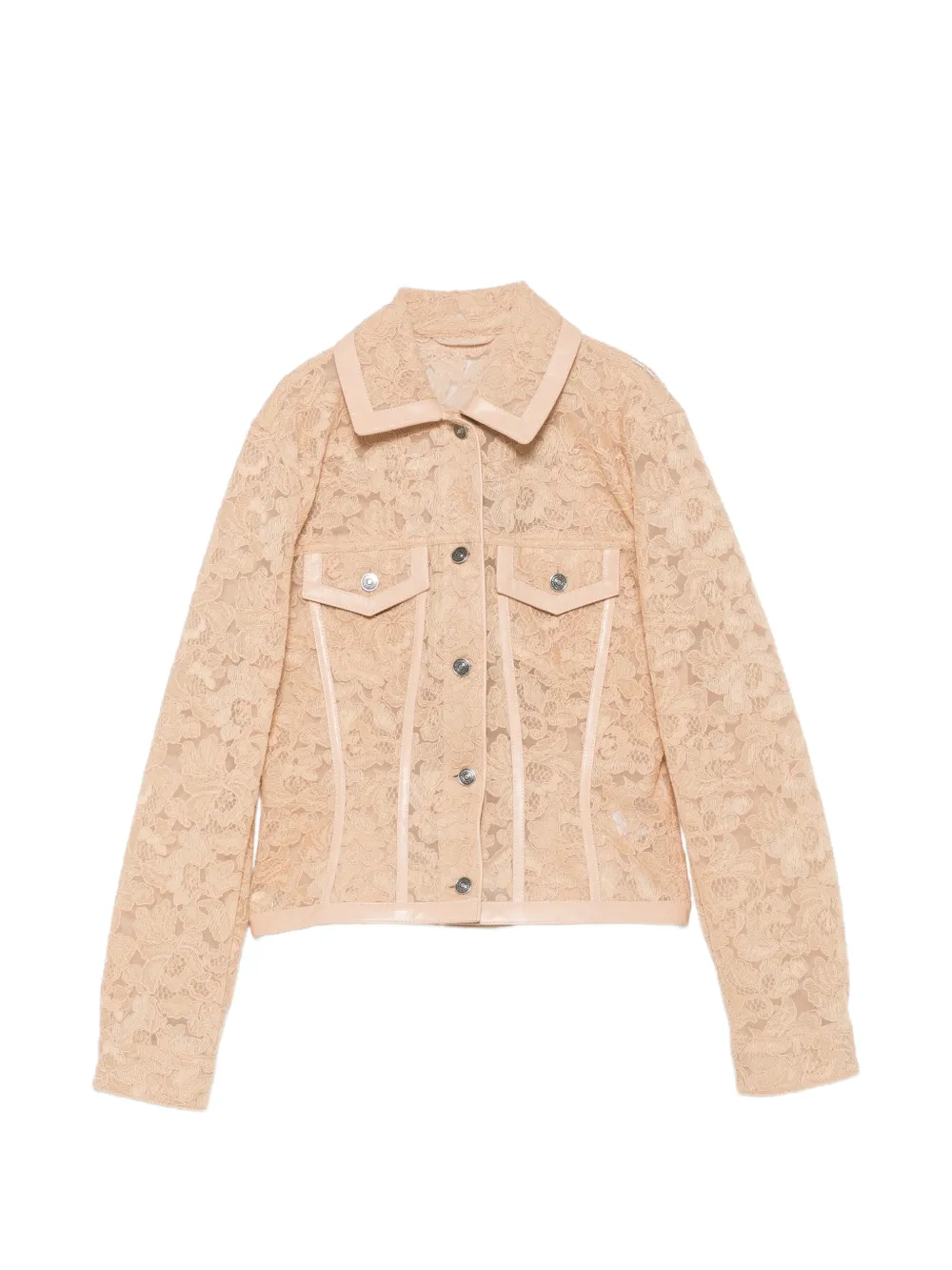 Ermanno Scervino floral-lace button-up structured jacket - Toni neutri