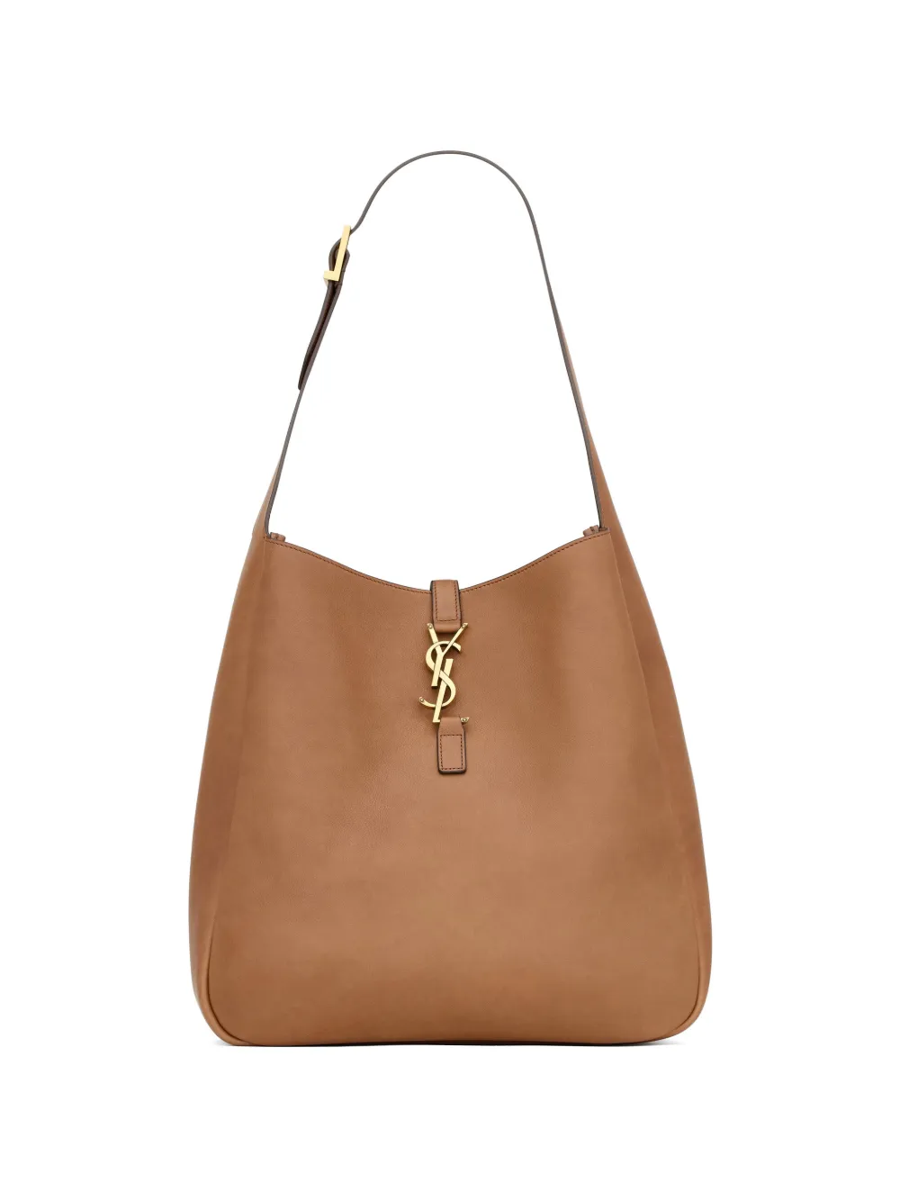 Saint Laurent large LE 5 À 7 logo-plaque shoulder bag - Braun