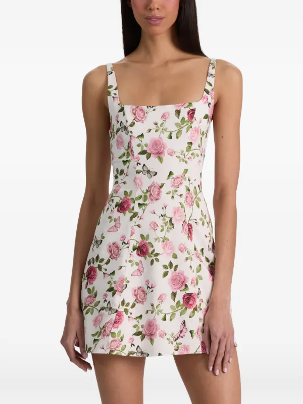 alice and olivia floral mini dress Alice + Olivia Julia Floral-print Mini Dress
