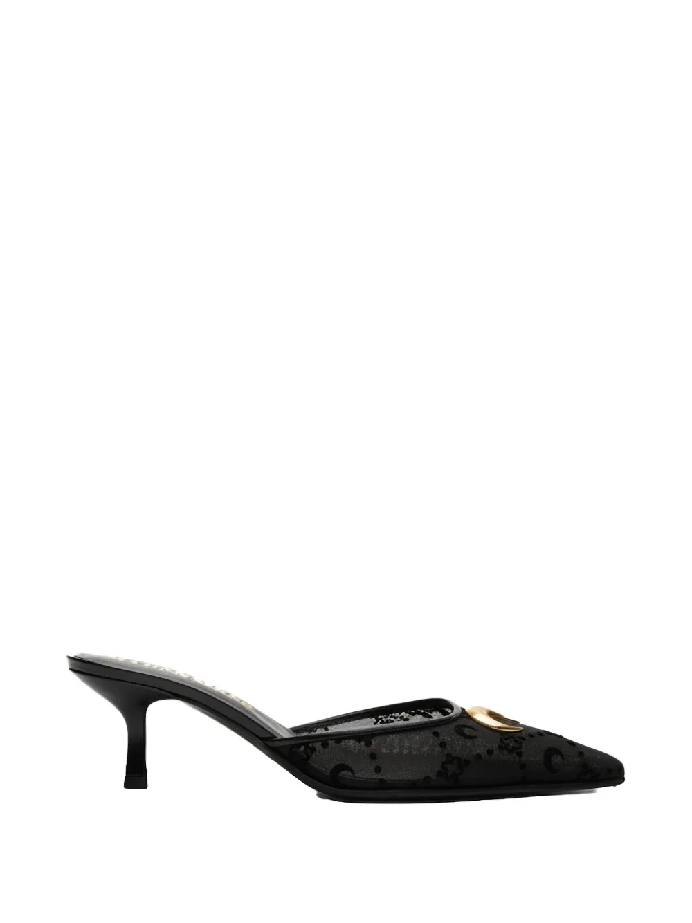 Marine Serre Mesh Flock heeled mules