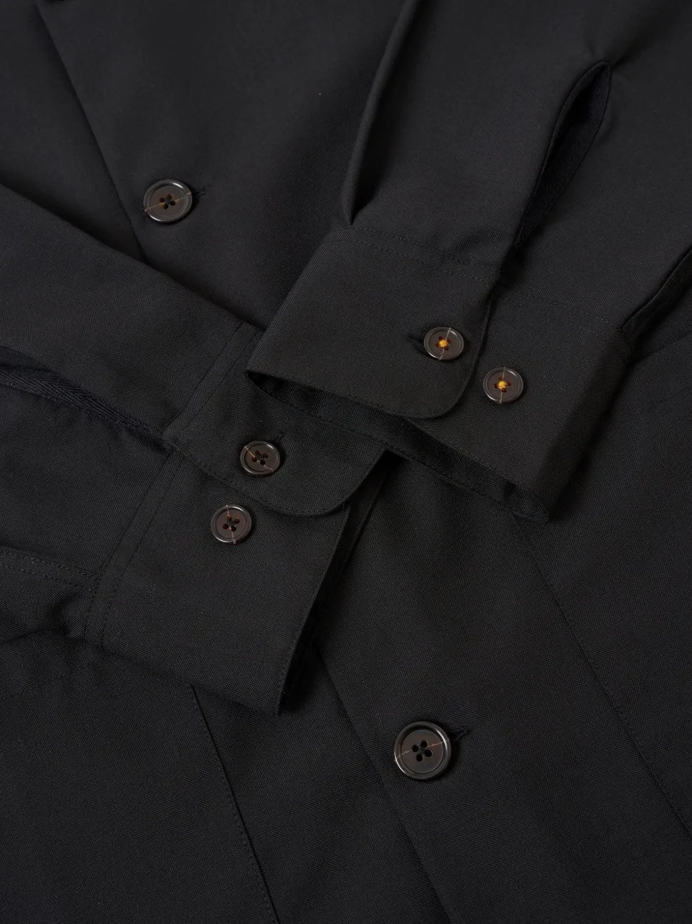 Universal Works Shirtjack met opgestikte zakken Zwart