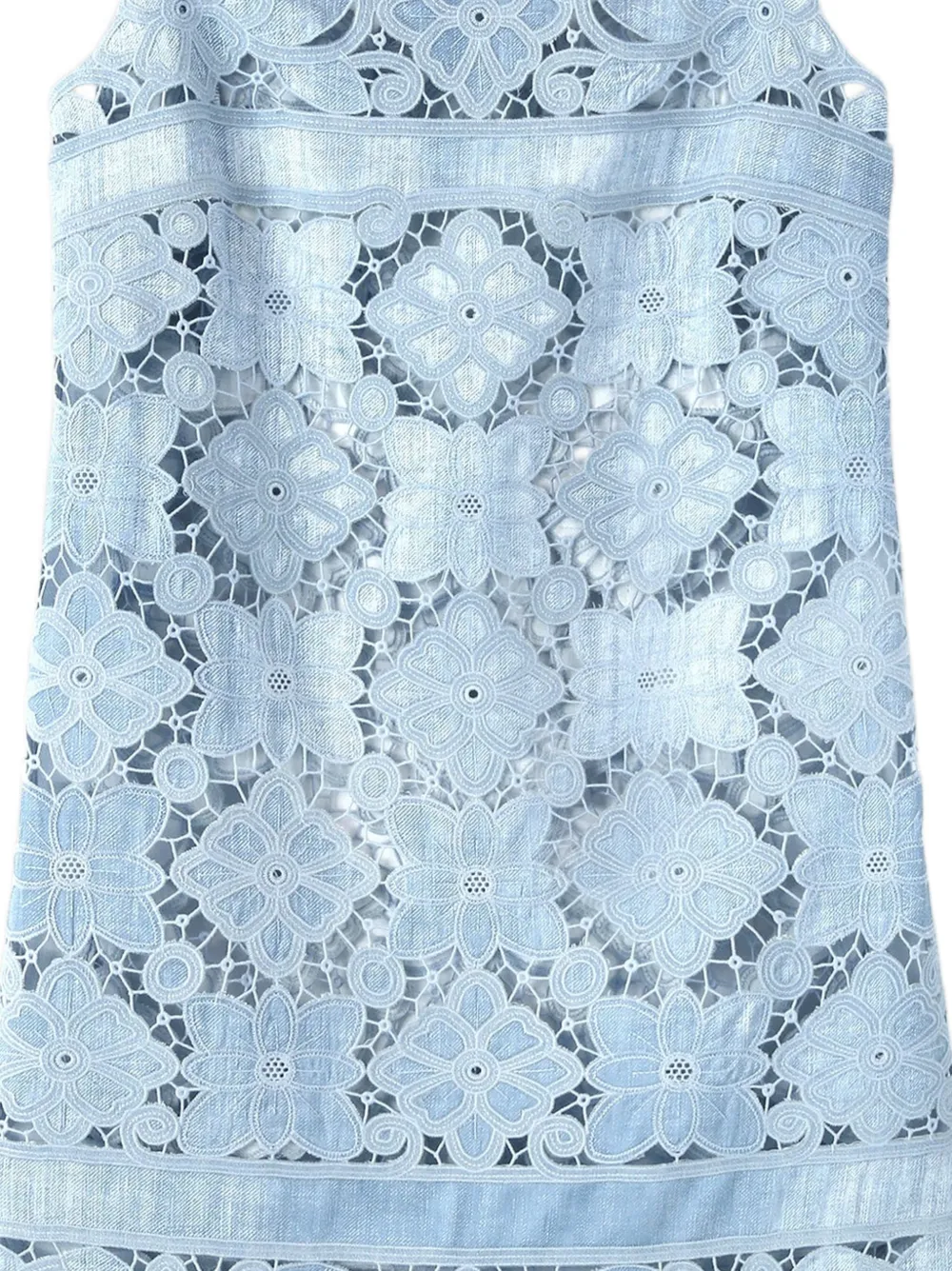 Ermanno Scervino Mini-jurk met geborduurd kant en uitgesneden details Blauw