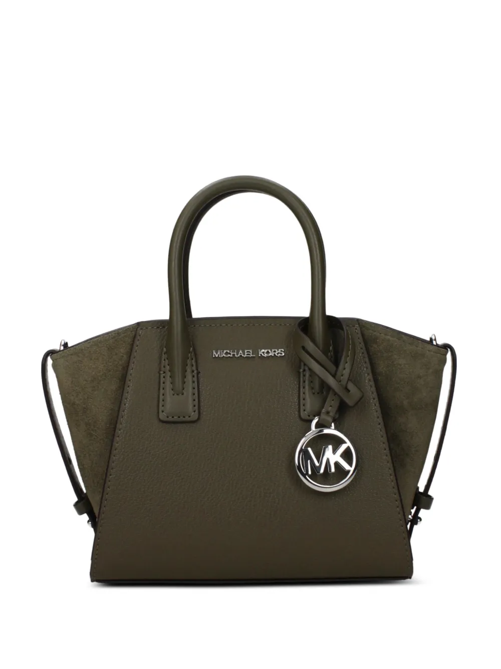Michael Kors suede-panelled grained leather tote bag - Grün
